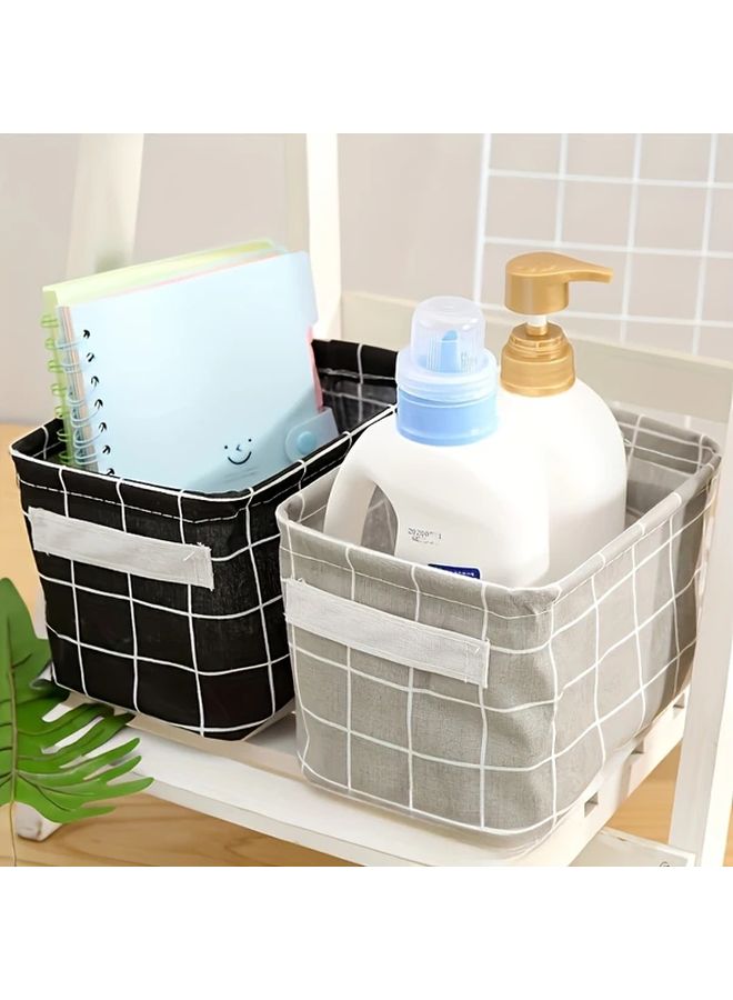 Yellow Foldable Fabric Desk Organizer Box Storage For Cosmetics Makeup Tools Sundries - Image 3