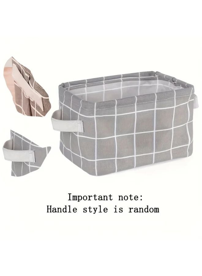 Yellow Foldable Fabric Desk Organizer Box Storage For Cosmetics Makeup Tools Sundries - Image 5