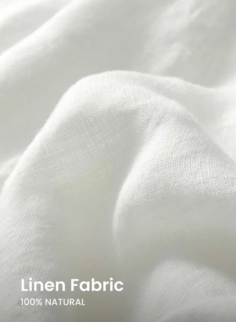 Just Nature White 100% Linen Relaxed Fit Shirt for Women | Best Price UAE