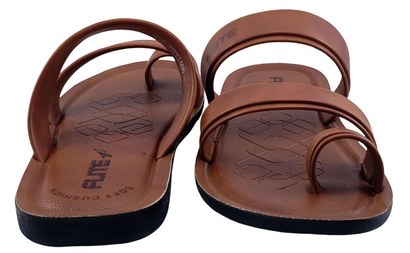 FLITE Men's PUG-183 Brown Slip-On Slippers | Soft Footbed | Comfortable Casual Chappal for Men | Lightweight and Durable Sole (Brown, UK Footwear Size System, Adult, Women, Numeric, Medium, 7) - Image 5