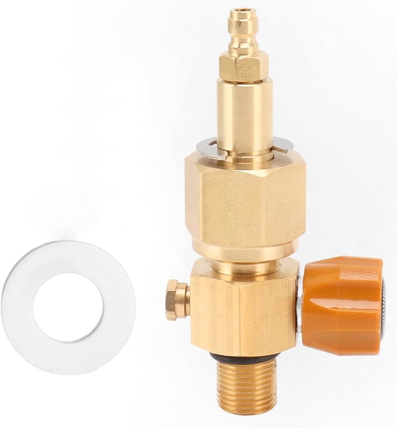 Brass CO2 Refill Adapter Valve High Pressure 5 8 18 UNF For Inflatable Bottles - Image 1
