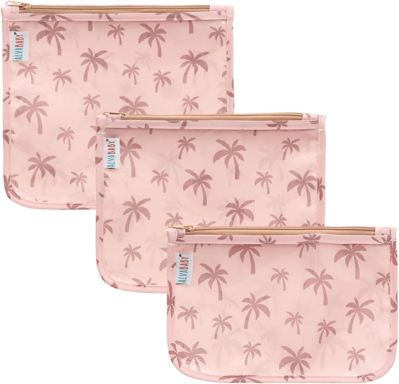 ALVA 3pcs Mess-Proof Travel Toilety Bag,Clear Cosmetic & Diaper Organizer with Front Pouch 3LT02 - Image 1