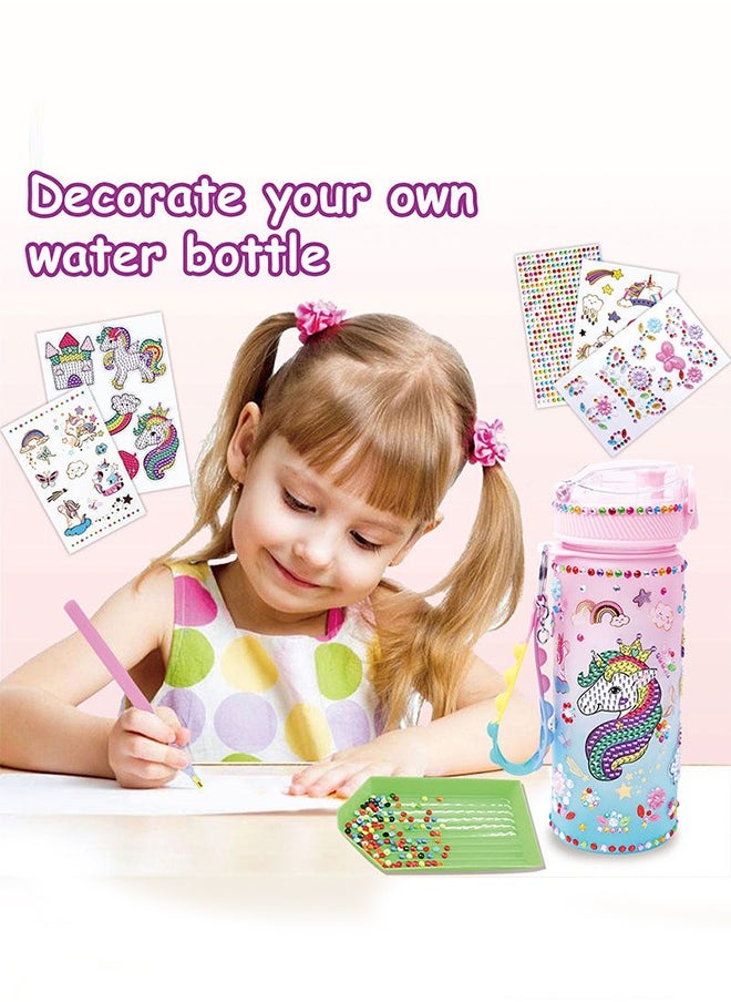 Haidue - Decorate Your Own Unicorn Water Bottle   Craft Kits for Kids with Fun Craft Gifts   Stick Diamond Unicorns - Image 1
