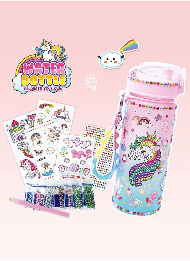 Haidue - Decorate Your Own Unicorn Water Bottle   Craft Kits for Kids with Fun Craft Gifts   Stick Diamond Unicorns - Image 1