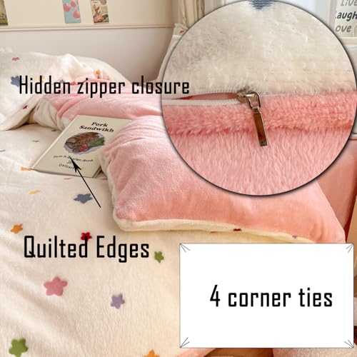 MorroMorn Twin Bedding Sets, Little Twinkle Stars Duvet Cover Set, Fluffy Comforter Covers Blanket Ultra Soft Kawaii Cute Unicorn for Girls Kids Toddler Teen Women Twin/Twin XL Size - Image 5