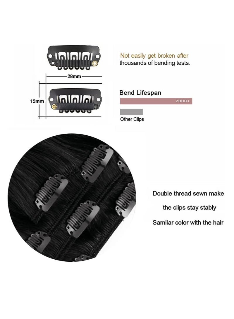Estelle Nature Hair Clip in Extension Black Straight Clip On Remy Hair Extensions Natural Hair Extensions For Woman Lady Girl Nature Black  75g /4 Pieces /1 set - Image 3