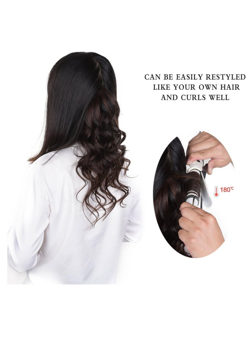 Estelle Nature Hair Clip in Extension Black Straight Clip On Remy Hair Extensions Natural Hair Extensions For Woman Lady Girl Nature Black  75g /4 Pieces /1 set - Image 4