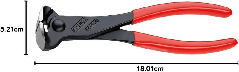 KNIPEX كنيبيكس 68 01 180 قاطع أسلاك نهائي - 180 مم، أسود مطلي بالأترامنت مع مقبض مطلي بالبلاستيك - Image 5
