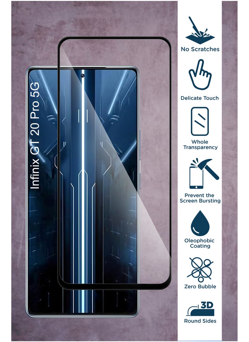 Generic - Infinix GT 20 Pro 5G - Tempered Glass Screen Protector - Delicate Touch , Higher Transparency , Easy to Install ,Anti-scratch and Bubble-free Screen Protector - Black - Image 1