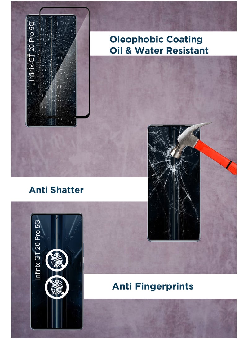 Generic - Infinix GT 20 Pro 5G - Tempered Glass Screen Protector - Delicate Touch , Higher Transparency , Easy to Install ,Anti-scratch and Bubble-free Screen Protector - Black - Image 1