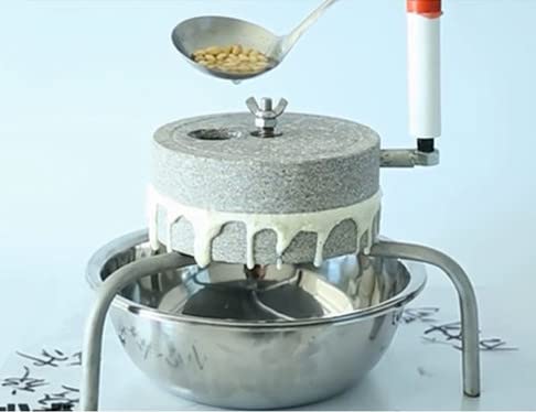 Kamelar.Lava Hand stone mill, bluestone stone mill, hand mill, hand home old mill, suitable for grain, beans and barley.The millstone is 6.7 inches in diameter.Stainless steel bracket, wood handle. - Image 2