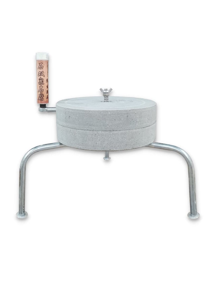 Kamelar.Lava Hand stone mill, bluestone stone mill, hand mill, hand home old mill, suitable for grain, beans and barley.The millstone is 6.7 inches in diameter.Stainless steel bracket, wood handle. - Image 1