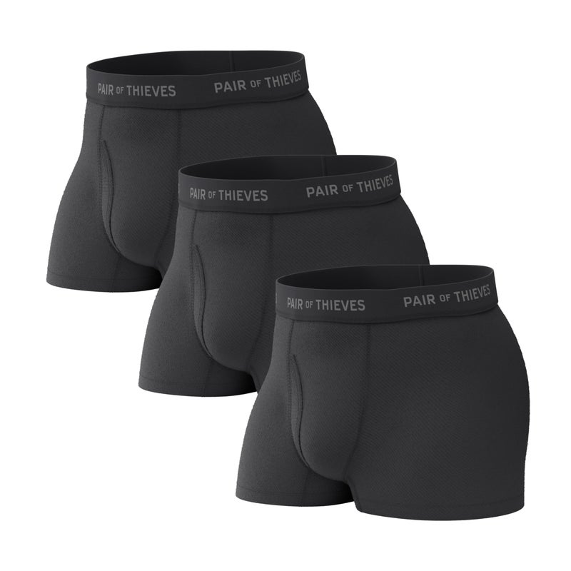 Pair of Thieves Men’s Trunks – 3 Pack Color Set, Cooling Mesh, No-Chafe Comfort, Stay-Put Fit – Black, X-Large - Image 4
