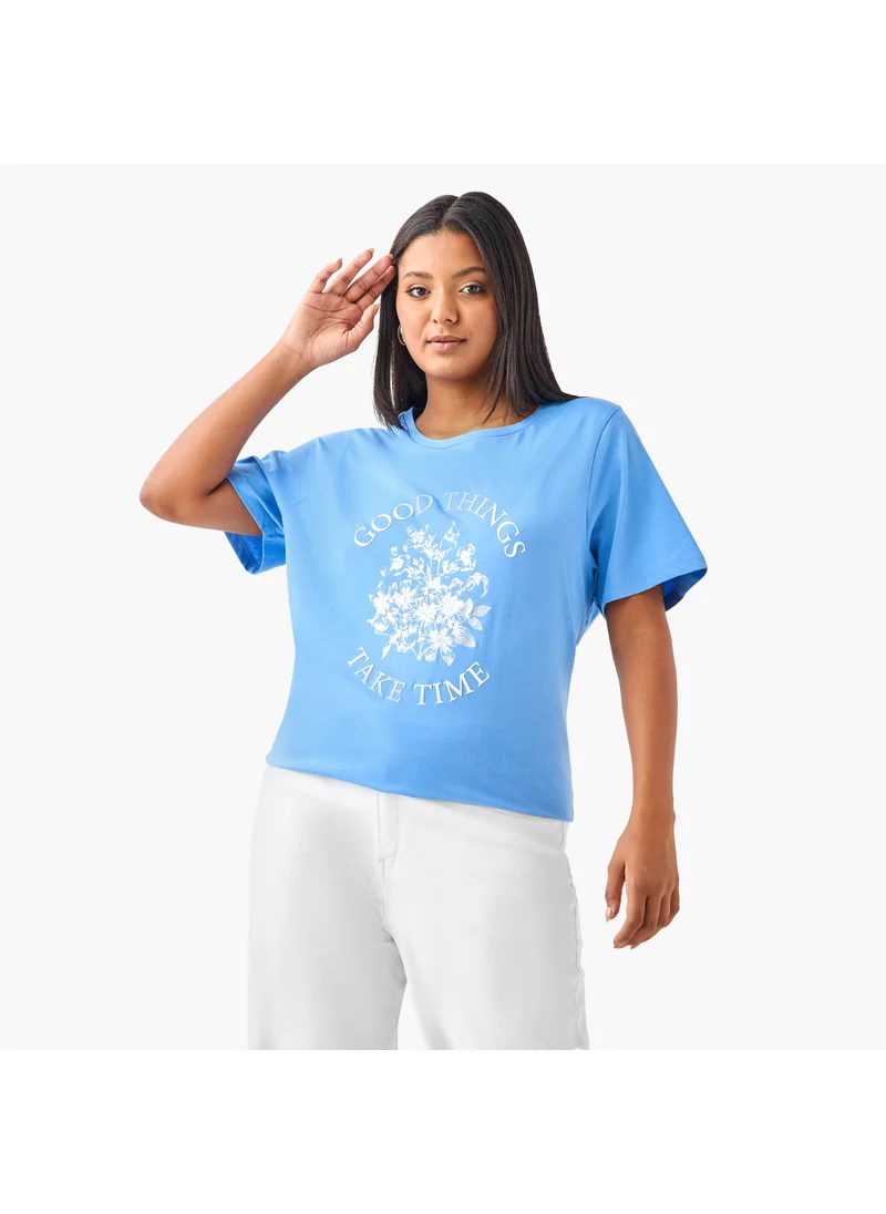 Ulla Popken Plus Size Ulla Popken Graphic Print T-Shirt
