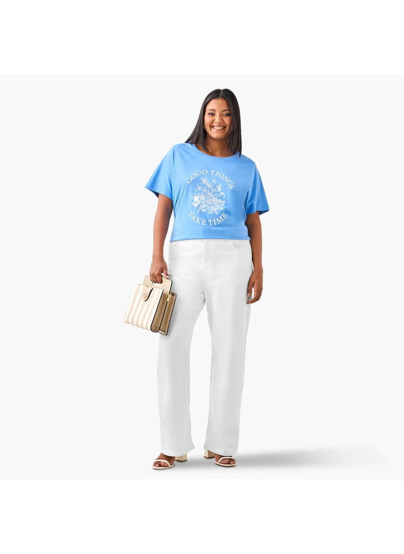 Ulla Popken Plus Size Ulla Popken Graphic Print T-Shirt