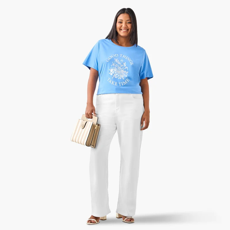 Ulla Popken Plus Size Ulla Popken Graphic Print T-Shirt