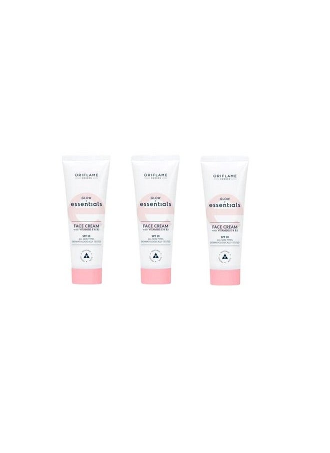 Oriflame - Essentials Glow Essentials Face Cream With Vitamins E And B3 Spf 10-50 X 3 Ml - Pack Of 3 - Image 1