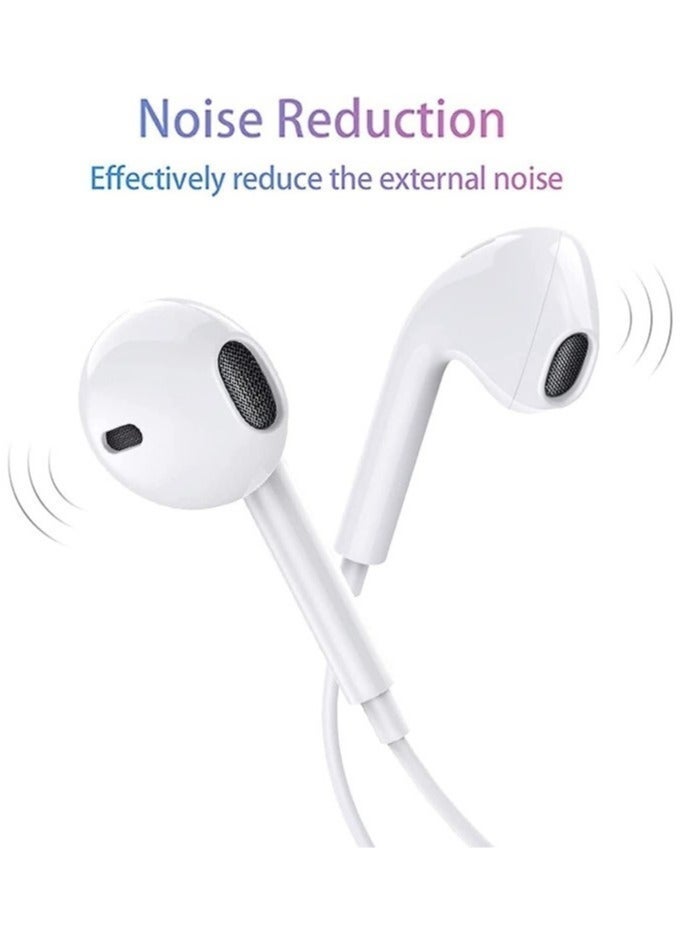 Type C Earphone Wired In-Ear Headphones Built-in Mic Volume Control Compatible with iPhone 15 Pro Max Plus iPad Android Smartphones Galaxy S23 - S22 - S21 - S20, Note 10 - 20 A53 - A54 A16 - USB C In-Ear HiFi Stereo Noise Reduction Headphones with Mic and Volume Control Compatible with Samsung - Wired Earphone Type C Port with Built-in Mic, Compatible with Oppo Reno 11/Reno 11F/Reno 10 Pro/Reno 12F/Reno 10/Realme/Vivo/OnePlus - Handfree Type C - Headphone Type C - Earphone Type C - Image 2