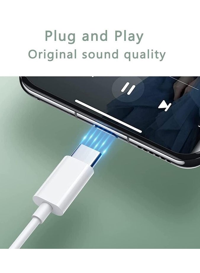 Generic - Type C Earphone Wired In-Ear Headphones Built-in Mic Volume Control Compatible with iPhone 15 Pro Max Plus iPad Android Smartphones Galaxy S23 - S22 - S21 - S20, Note 10 - 20 A53 - A54 A16 - USB C In-Ear HiFi Stereo Noise Reduction Headphones with Mic and Volume Control Compatible with Samsung - Wired Earphone Type C Port with Built-in Mic, Compatible with Oppo Reno 11/Reno 11F/Reno 10 Pro/Reno 12F/Reno 10/Realme/Vivo/OnePlus - Handfree Type C - Headphone Type C - Earphone Type C - Image 1