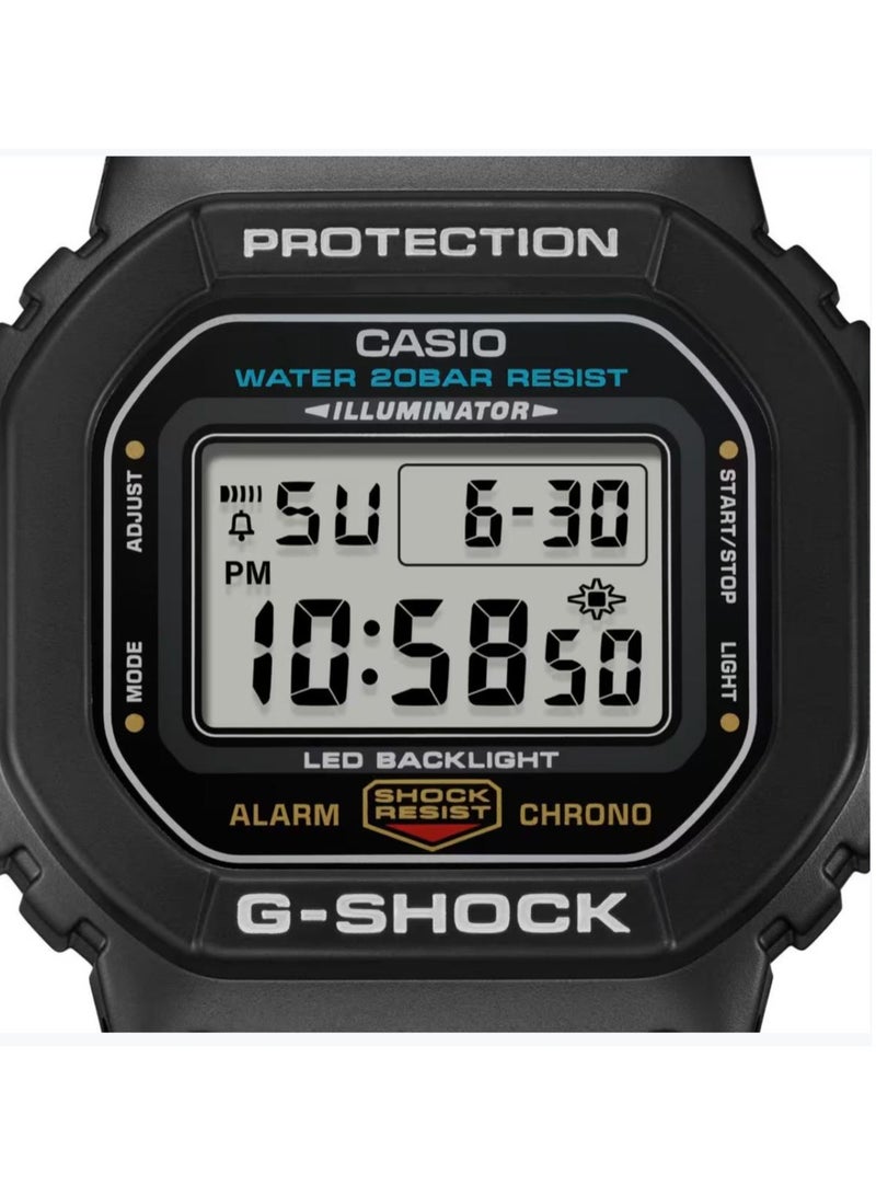 CASIO Men's Digital Square Water Resistance Wrist Watch G-5600UE-1DR - Image 4
