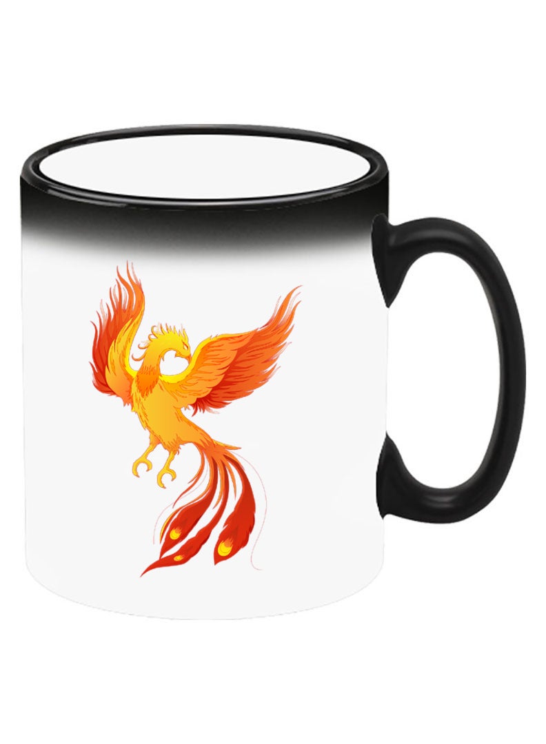 Theodor Color Changing Heat Sensitive Ceramic Mug, Image Revealed When HOT Liquid is Added! Phoeniox bird flying - Image 2