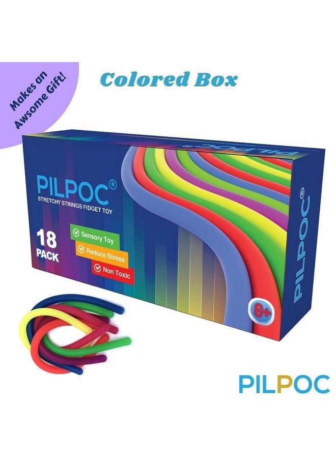 PILPOC - Unbreakable Monkey Noodles Super Stretchy String Sensory Silent Fidget Toy For Increased Focus Released Stress Anxiety Sensory Kids & Adults Adhd Autism (18 Pack) Ramen Monkey Noodle - Image 1