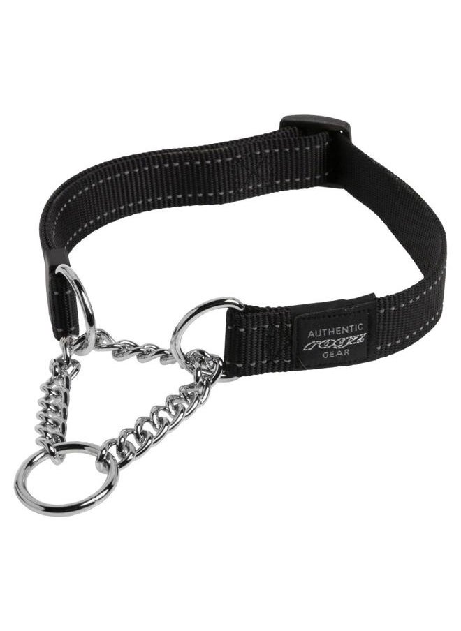 Rogz - Reflective Nylon Choke Collar; Slip Show Obedience Training Gentle Choker for Extra Large Dogs, Black - Image 1