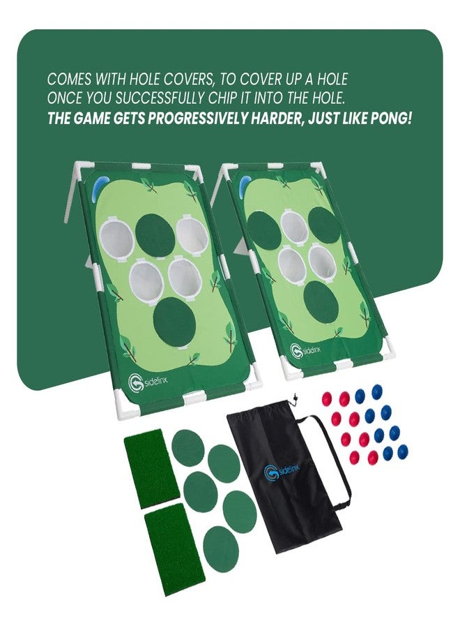 Sidelinx Golf Game Set - Mash Up of Golf, Cornhole and Pong - Indoor or Outdoor Chipping Practice Game - Perfect for Golf Lovers - Image 2