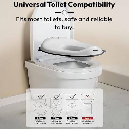 StarAndDaisy uonibaby by StarAndDaisy Baby potty seat for kids 2-5 years Ergonomic Toddler Potty Chair, Splash Guard & Non-Slip Base/Portable & Easy Clean Potty Seat for Babies -Grey - Image 3