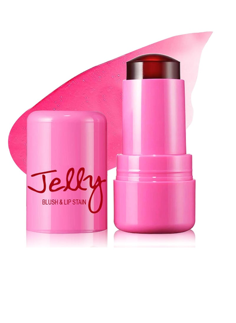 XINGXYUEL Milk Jelly Blush Stick Milk Cooling Water Jelly Tint Blush Stick Multi-Use Lip and Cheek Stain Stick Moisturizing Natural Lip Gloss Waterproof,Long Lasting(01 Pink)  - Image 1