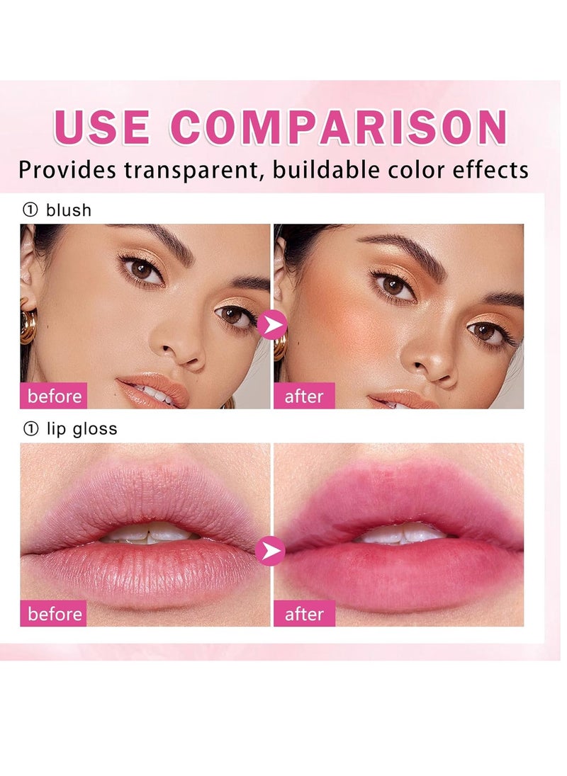 XINGXYUEL Milk Jelly Blush Stick Milk Cooling Water Jelly Tint Blush Stick Multi-Use Lip and Cheek Stain Stick Moisturizing Natural Lip Gloss Waterproof,Long Lasting(01 Pink)  - Image 2