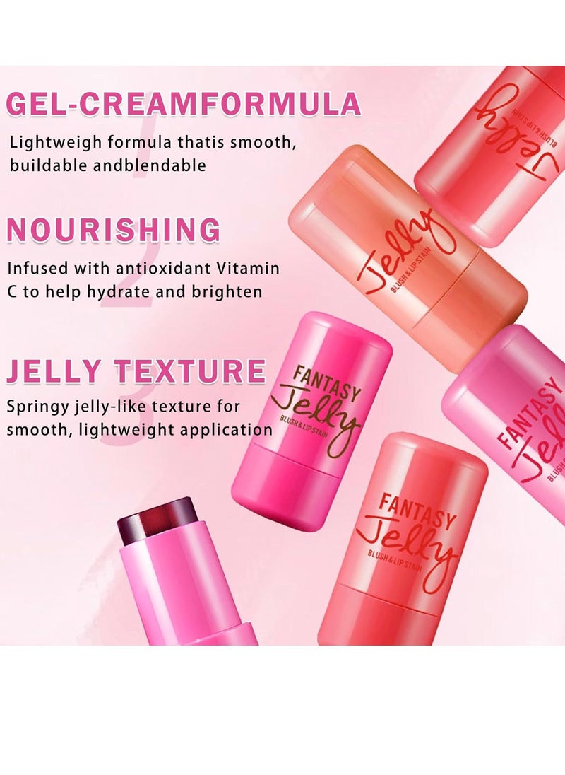 XINGXYUEL Milk Jelly Blush Stick Milk Cooling Water Jelly Tint Blush Stick Multi-Use Lip and Cheek Stain Stick Moisturizing Natural Lip Gloss Waterproof,Long Lasting(01 Pink)  - Image 3