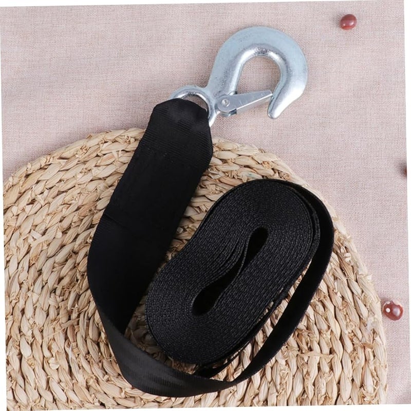 Winch Strap Belt 700X4 7X0 5CM Wide Black Safety Straps Loop And Hook For Easy Installation - Image 5