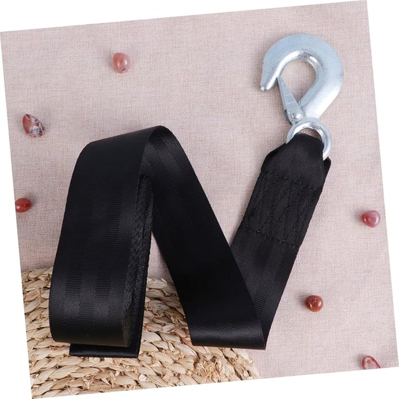 Winch Strap Belt 700X4 7X0 5CM Wide Black Safety Straps Loop And Hook For Easy Installation - Image 3
