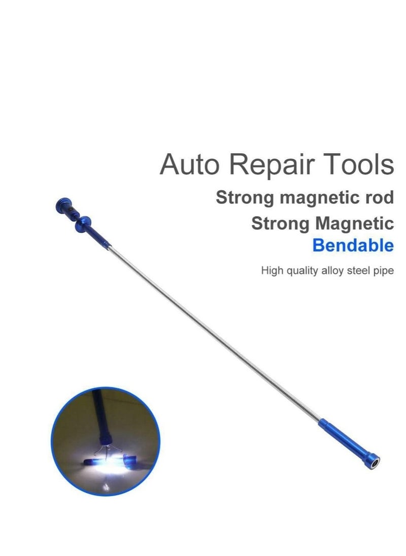 Claw Magnetic Pick-up Tool 4 Claws With Bright LED Light Flexible Spring Magnet