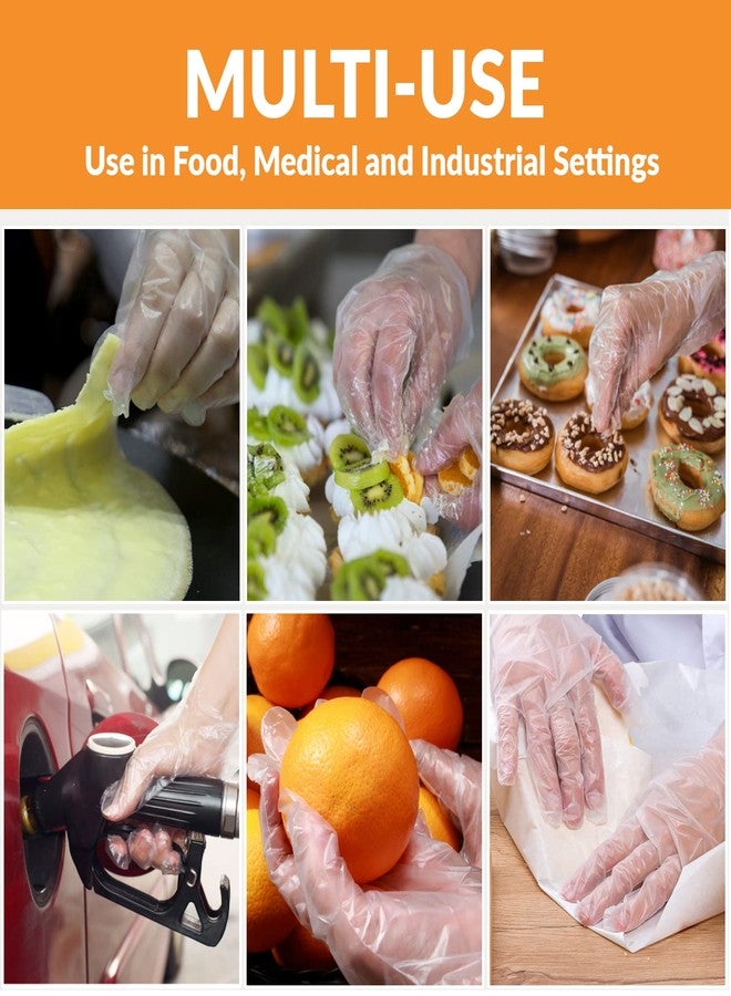Klex قفازات كليكس 200 خالية من BPA للاستخدام مرة واحدة، ثقيلة الوزن من بولي كاست CPE، قفاز بلاستيكي مزخرف للتعامل مع الطعام، آمن لتحضير الطعام، خالي من اللاتكس والبودرة (200 قطعة، متوسط) - Image 4