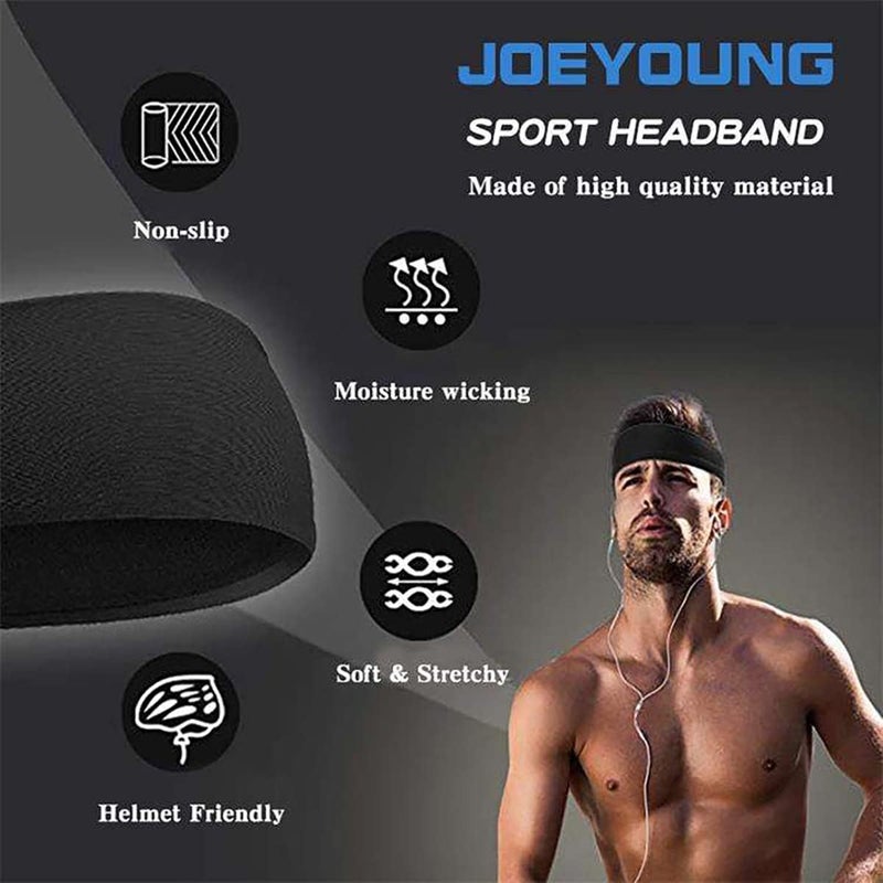 ToolHouse 2Pack Sports Headband for Men & Women, Sports Headbands, Non Slip Stretchy Moisture Wicking Breathable Workout Sweatbands for Running, Basketball, Hiking, Soccer, Tennis, Yoga, Working Out - Image 5