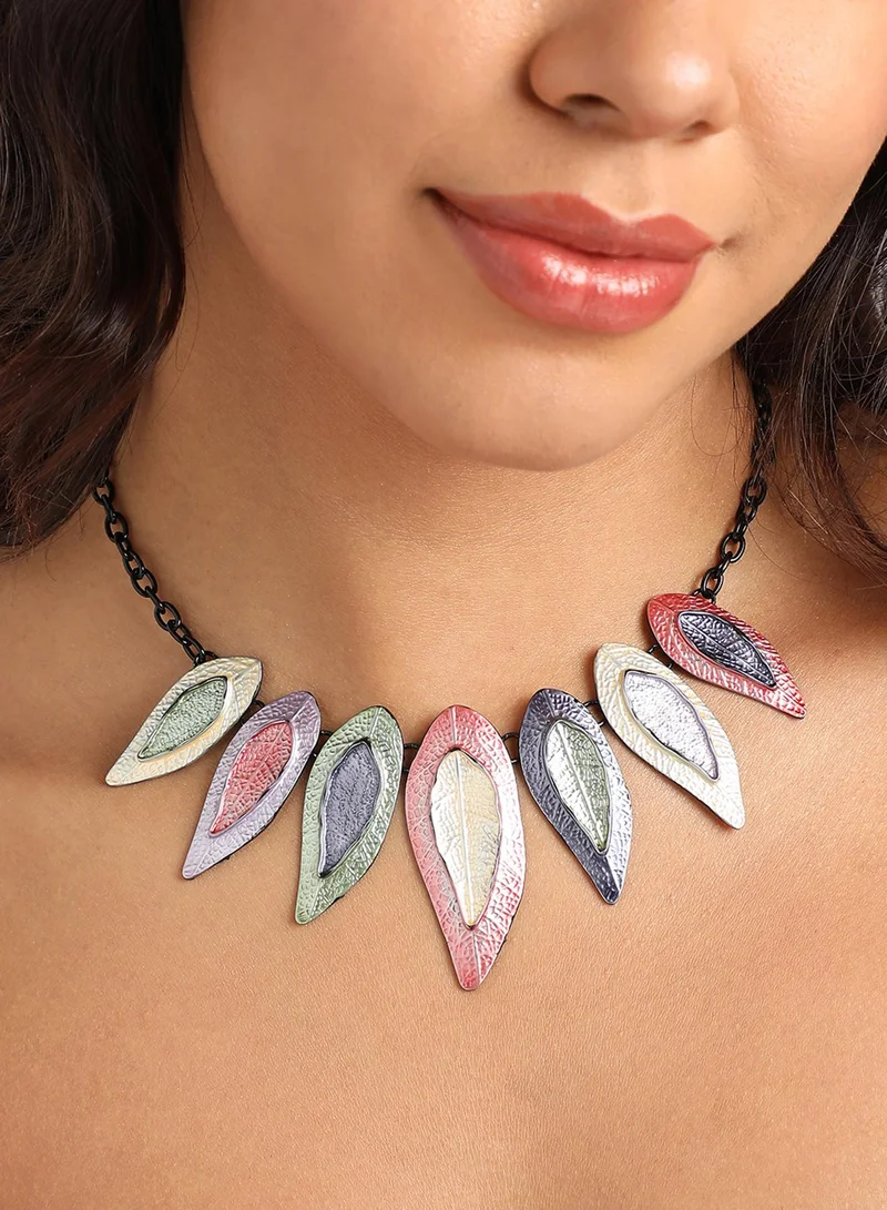سوهي Leaf Artificial Necklace Jewellery