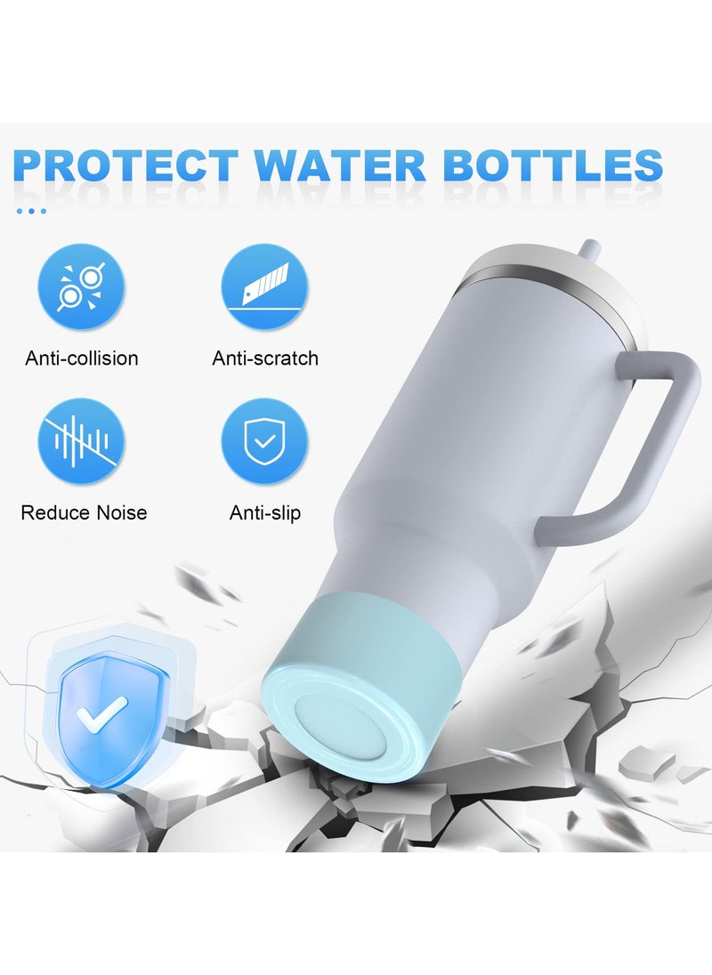 RTYY 2 pack Silicone Boot For Stanley Quencher Tumbler 30 oz 40 oz, Bottom Boot for Stanley IceFlow Flip 30 20 oz, Protector Sleeve for Water Bottle 12-24oz (Blue)  - Image 2