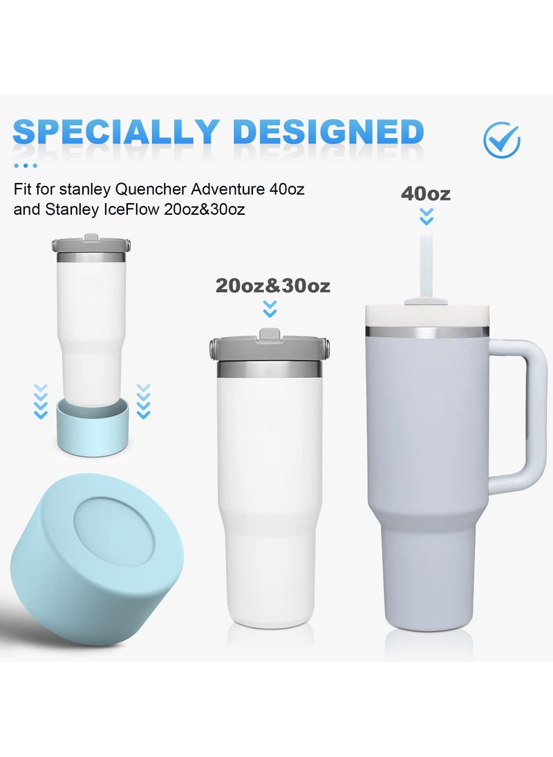 RTYY 2 pack Silicone Boot For Stanley Quencher Tumbler 30 oz 40 oz, Bottom Boot for Stanley IceFlow Flip 30 20 oz, Protector Sleeve for Water Bottle 12-24oz (Blue)  - Image 3