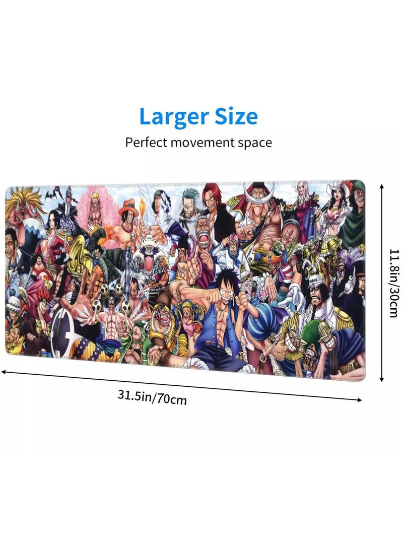 Generic - One Piece All Characters Gaming Mouse Pad For Keyboard And Mouse Non-Slip Rubber Base - Size 70X30 CM - Image 1
