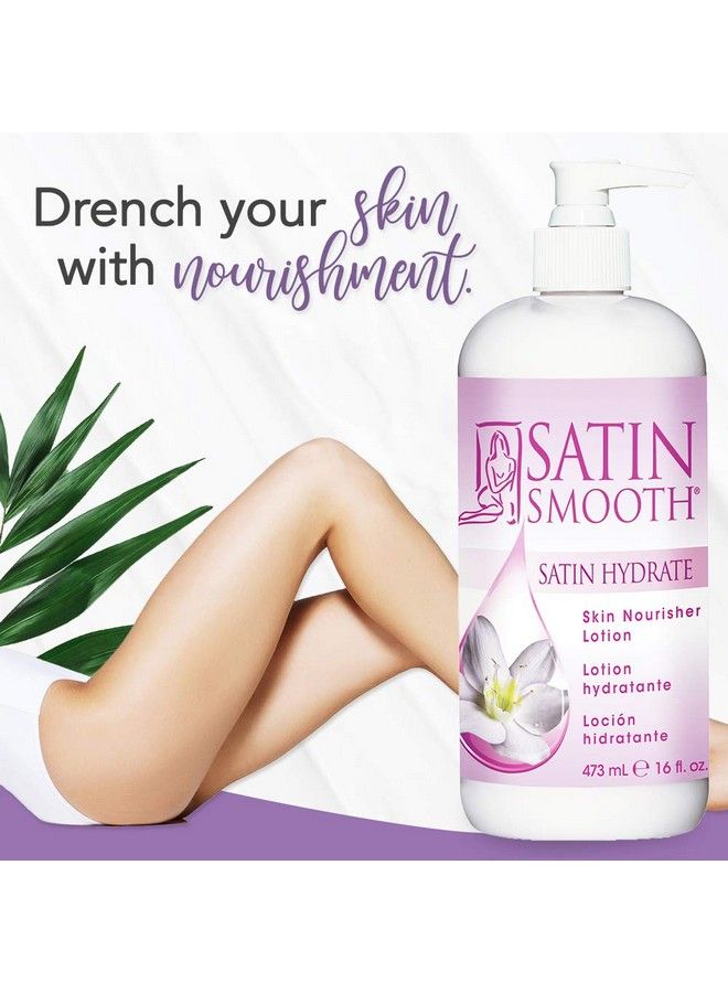 Satin Smooth Hydrate Skin Nourisher Lotion Post Waxing Treatment Daily Moisturizer 16 oz - Image 3