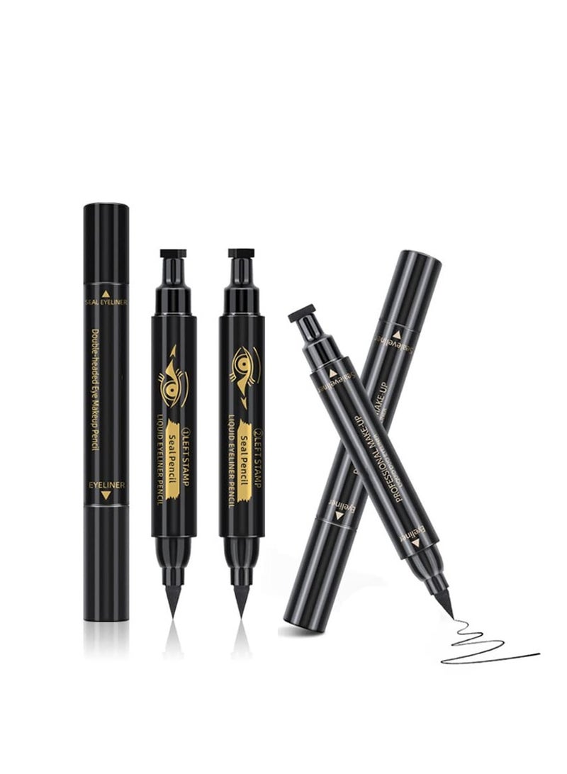 Excefore Eyeliner Stamp 4 Pcs Winged Eyeliner Stamp Left Right Winged Cat Eye Stamp Eyeliner for All Eye Shapes Winged Eyeliner Stamp Perfect Wing Cat Eye Liner Waterproof & Smudge-proof 10 mm - Image 1