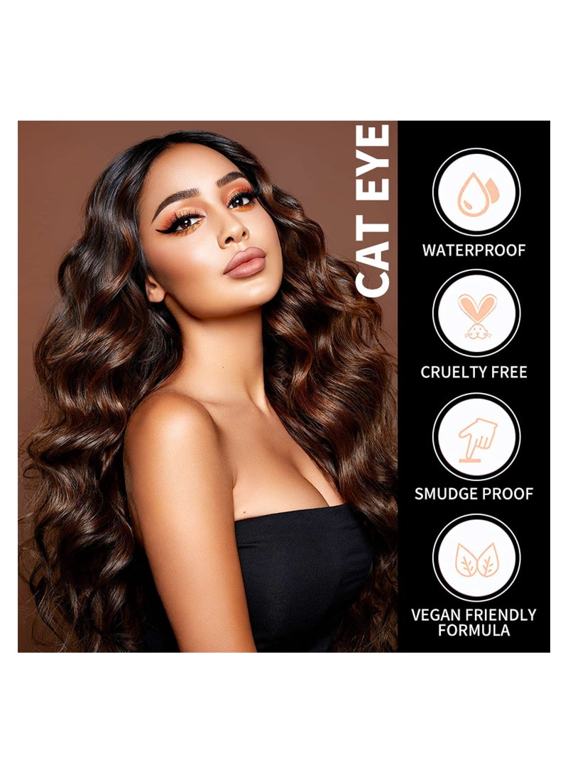 Excefore Eyeliner Stamp 4 Pcs Winged Eyeliner Stamp Left Right Winged Cat Eye Stamp Eyeliner for All Eye Shapes Winged Eyeliner Stamp Perfect Wing Cat Eye Liner Waterproof & Smudge-proof 10 mm - Image 5