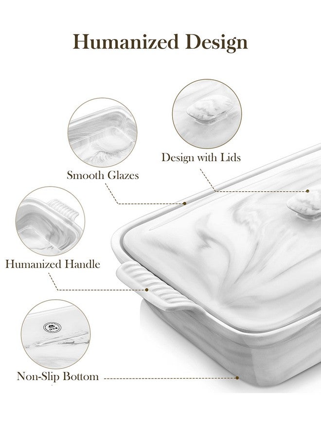 MALACASA Casserole Dish With Lid, 3.4 Quart Baking Dish With Lid, Lasagna Pan Deep Ceramic Bakeware Covered Casserole Dish, Microwave, Oven Safe, Series BAKE-GREY - Image 5