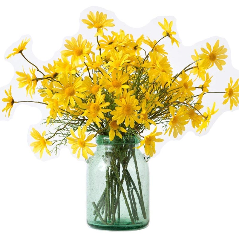 Artfen 10pcs Artificial Daisy Flowers Flower Arrangements for Home Hotel Office Wedding Party Garden Craft Art Decor Each Approx 21 High No Vase Yellow - Image 1