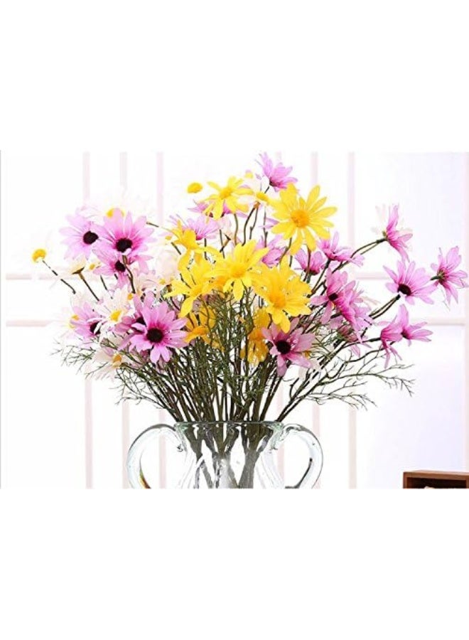 Artfen 10pcs Artificial Daisy Flowers Flower Arrangements for Home Hotel Office Wedding Party Garden Craft Art Decor Each Approx 21 High No Vase Yellow - Image 4