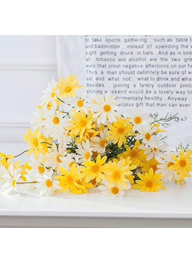 Artfen 10pcs Artificial Daisy Flowers Flower Arrangements for Home Hotel Office Wedding Party Garden Craft Art Decor Each Approx 21 High No Vase Yellow - Image 5