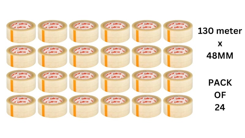 Cellroon Transparent Cello Tape For Packing (2 Inch / 130 Meter) Bopp Self Adhesive Tape Rolls, Packaging Tape For Home, Office, And Industrial Use (Pack of 24) - Image 2