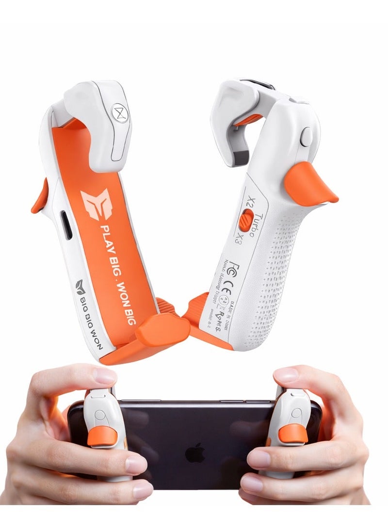 BIGBIG WON JET Automatic Laser Gaming Mobile Triggers by BIGBIG WON, Super Fast Shooting, 75mah long lasting battery,High-Frequency Burst Mode, Alloy Buttons, IPhone/Android Compatible, PUBG Battlefield Accessory - 2 pieces left and right - Image 1